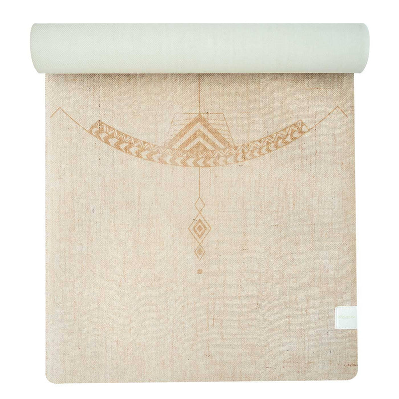 Organic Mat for Meditation Bow and Arrow Beige